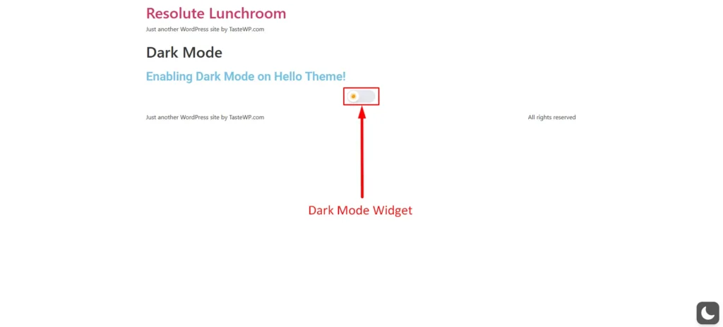 elementor hello theme dark mode added