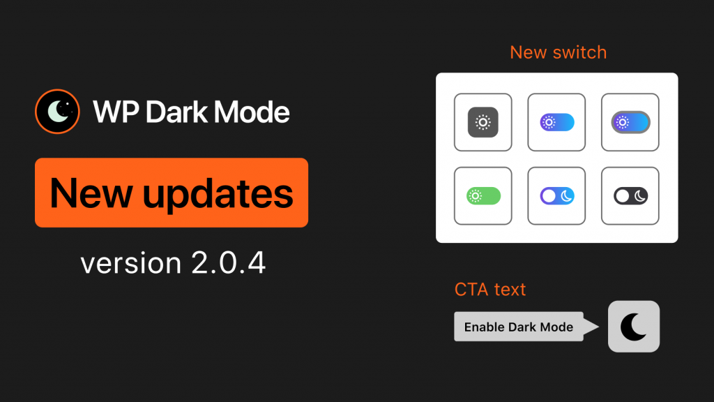 WP Dark Mode new updates, Version 2.0.4