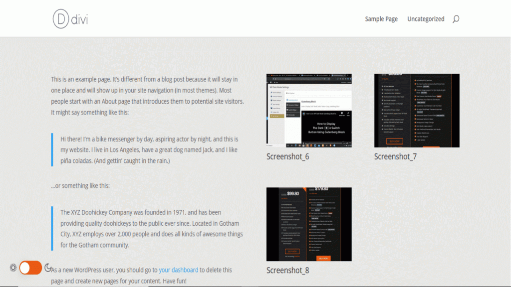 Dark Mode in Divi Theme