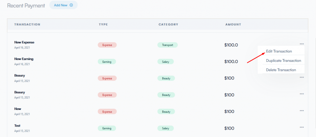 Edit Transaction