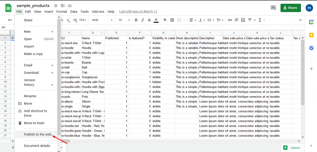 Publishing to Google Sheets to WordPress Table Live Sync