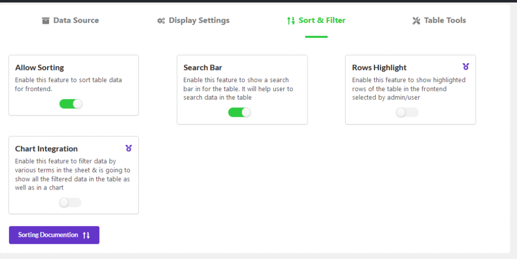 Sort and filter for Google Spreadsheet to WP Table Sync