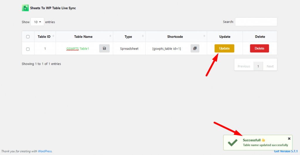 Update Google Sheets to WordPress Table Live Sync plugin