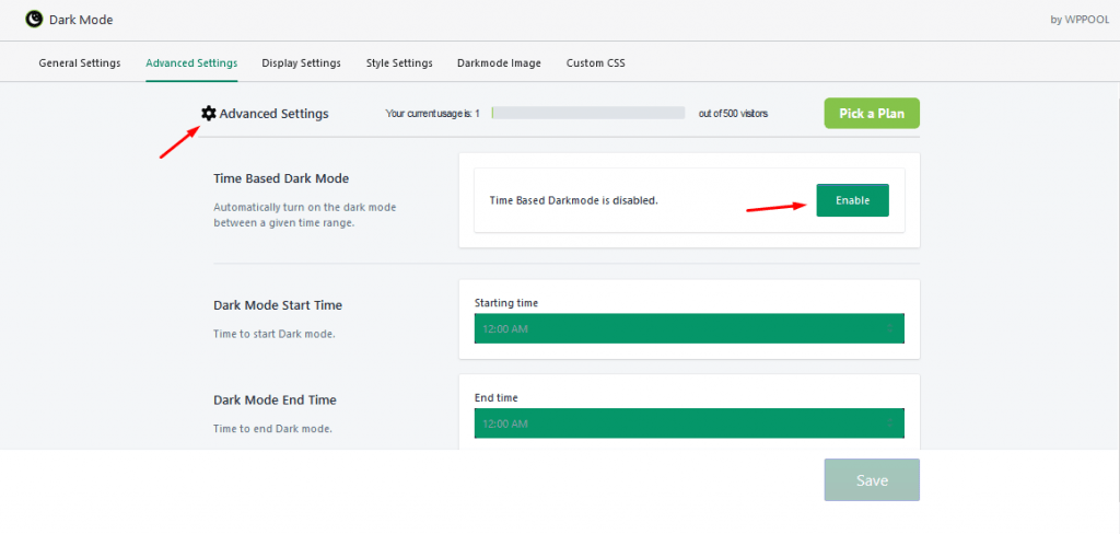 Advanced settings for How to use the Shopify dark mode