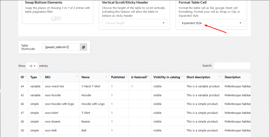 expanded style Sheets To WP Table Live Sync Version 2.2.3-WordPress Table Plugin