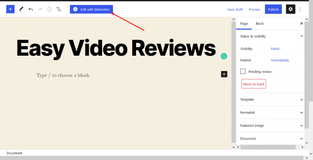 Edit with elementor