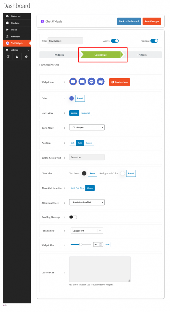 customizing