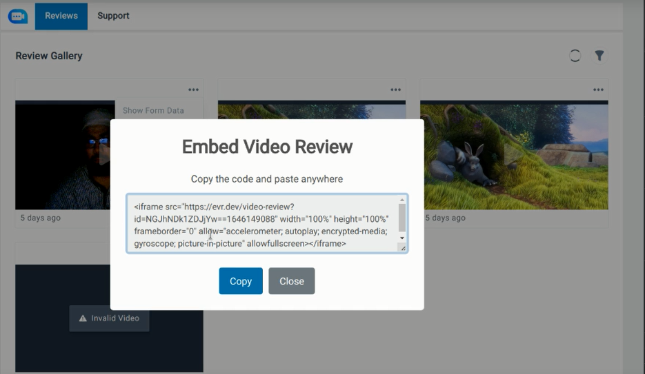 Embed video review feature of Easy Video Reviews version 1.2.3