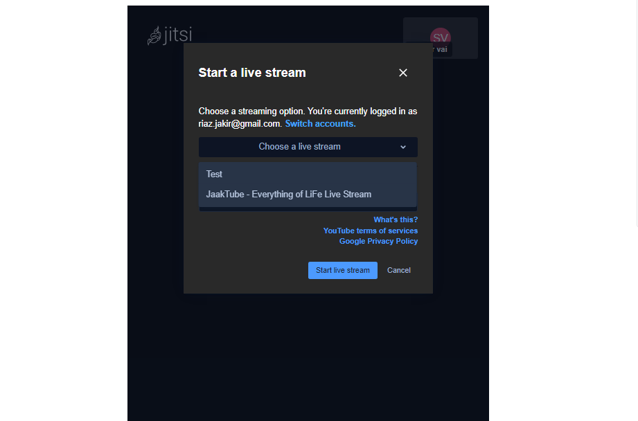 How to do live streaming in Jitsi Meet