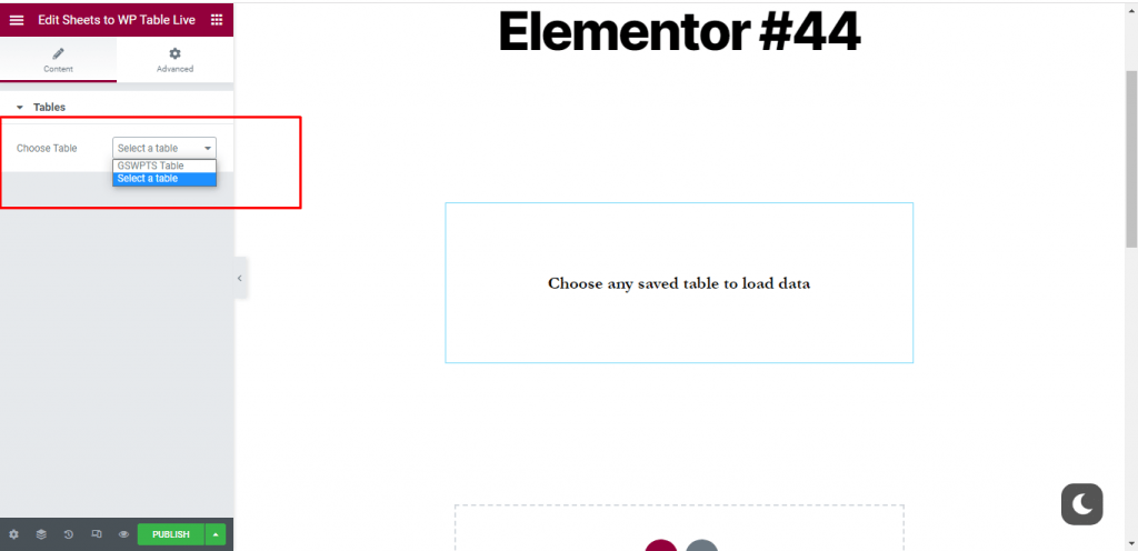 How To Display Tables Directly From Elementor With Google Sheets To WP Table Live Sync