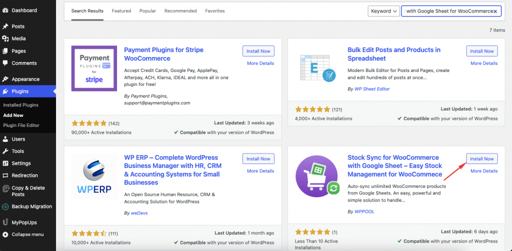 install and activate the plugin stock sync with google sheet for WooCommerce