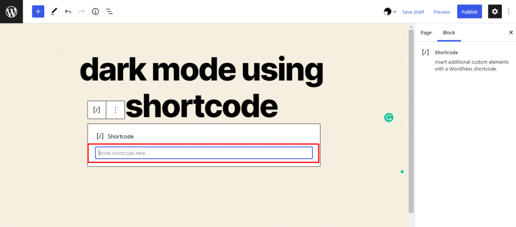 How to Show Dark Mode Switch Button Using Shortcode