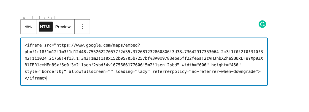 embed Google Maps in WordPress: Google Maps iFrame Embed Code in Block Editor