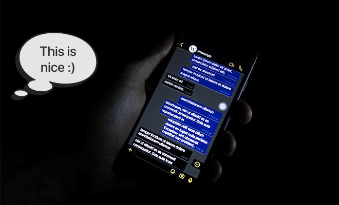 Pros of dark mode: increases visibility in low-light setup 