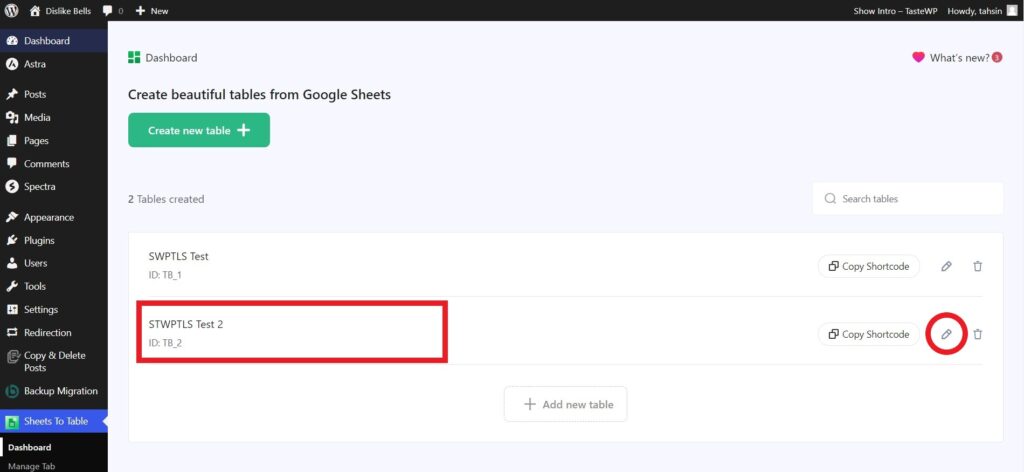 How to hide rows and columns of Google Sheets to WP Table Live Sync