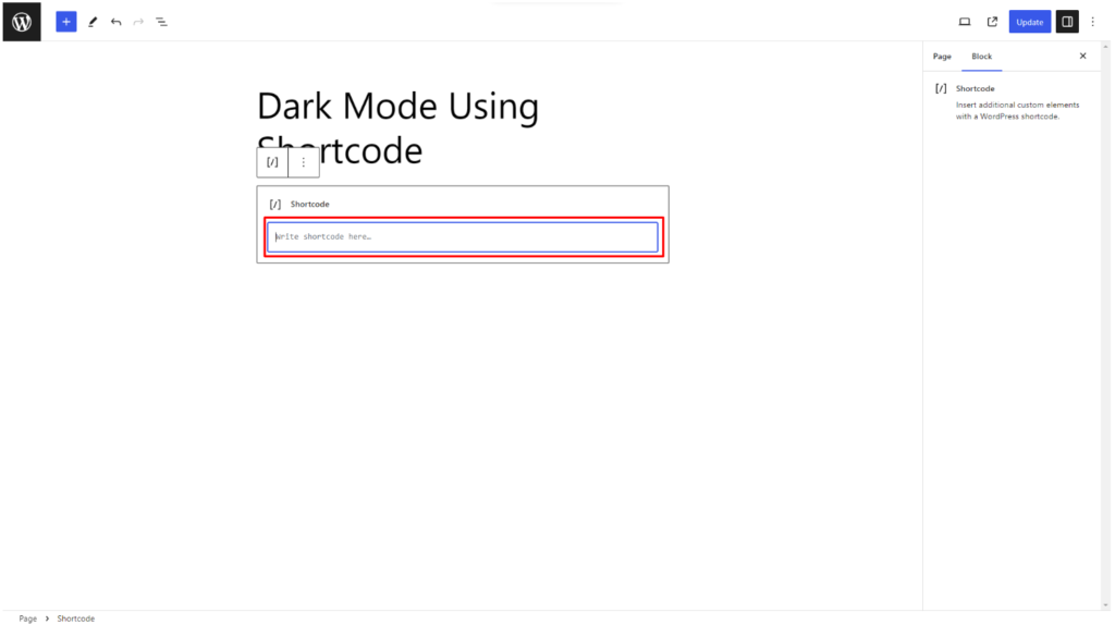 How to Display Dark Mode Switch Using Shortcode