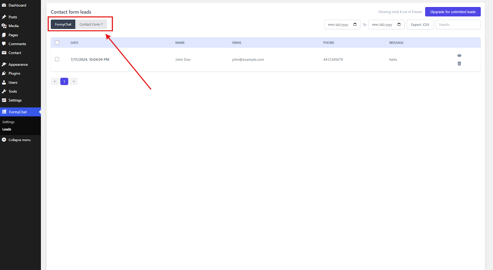 How to access contact form leads in WordPress