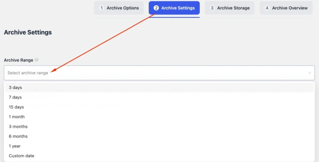 Date range select