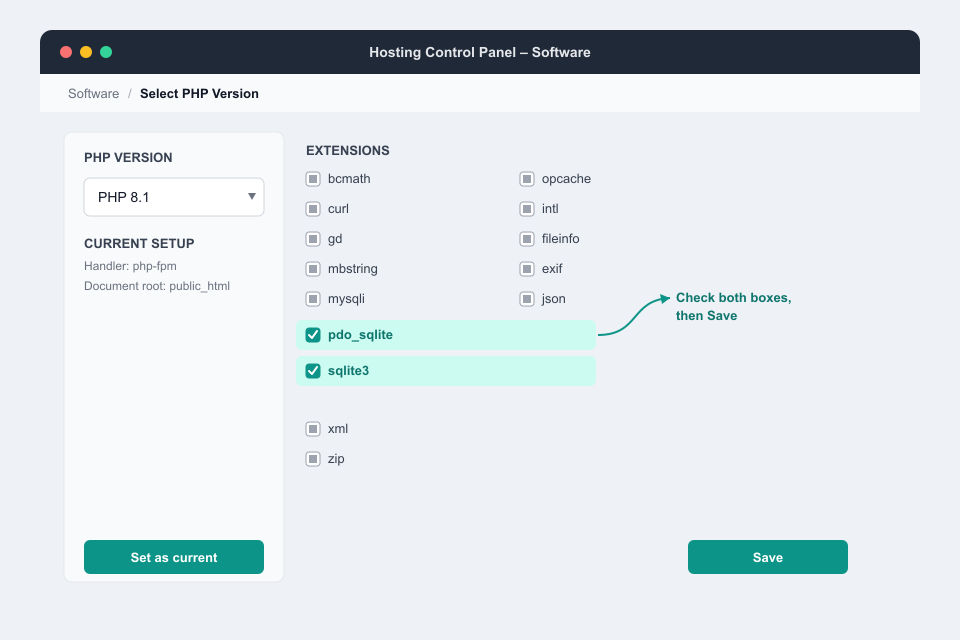 01 cpanel php selector