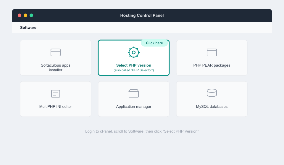 06 cpanel software section