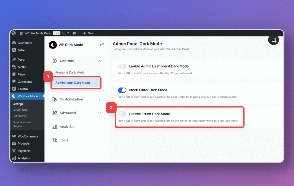 How to use Dark Mode in Classic Editor