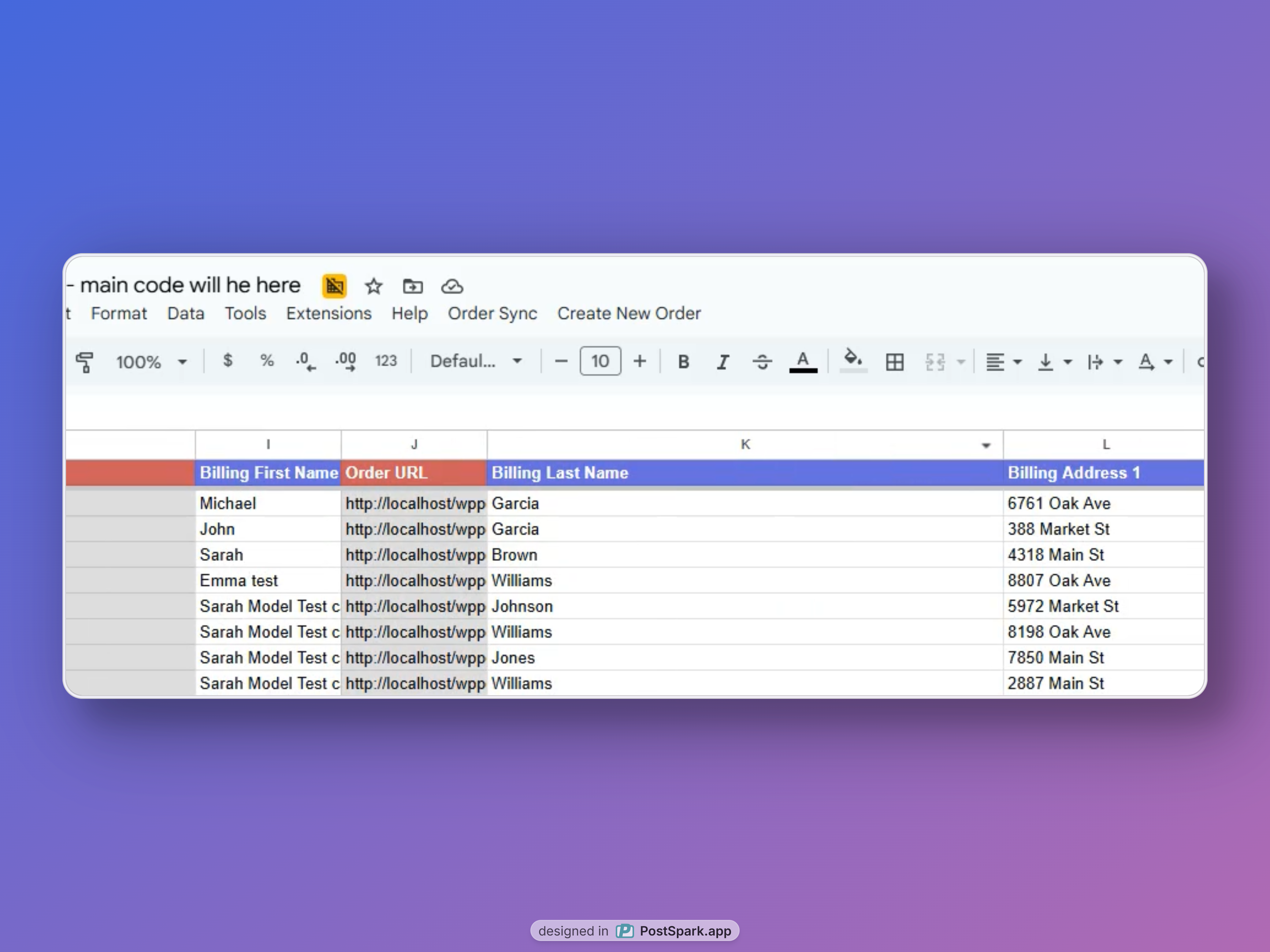 How to edit shipping and billing addresses from Google Sheets