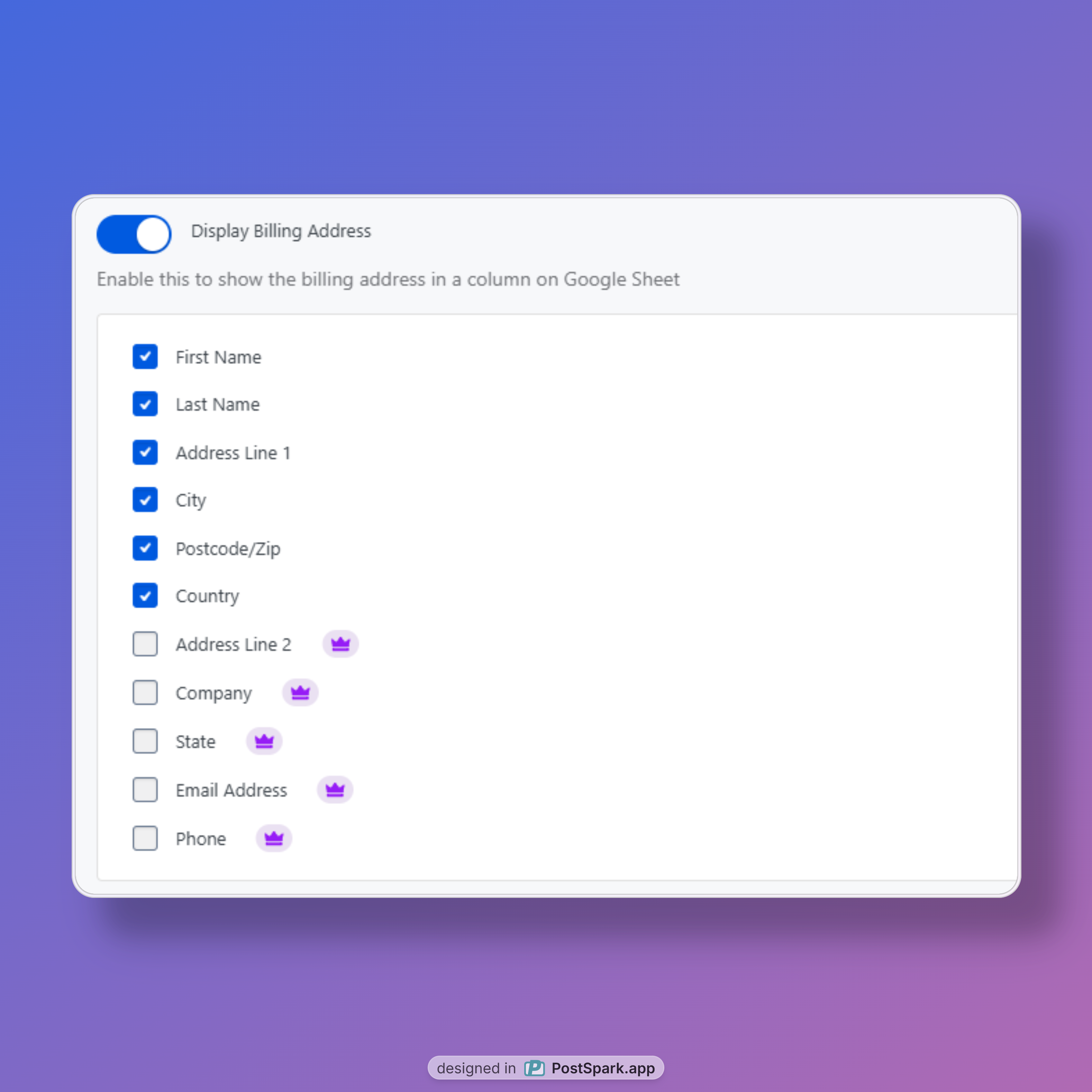 How to edit shipping and billing addresses from Google Sheets
