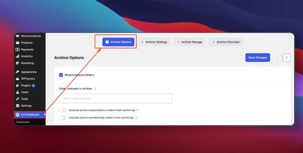 Archive option
