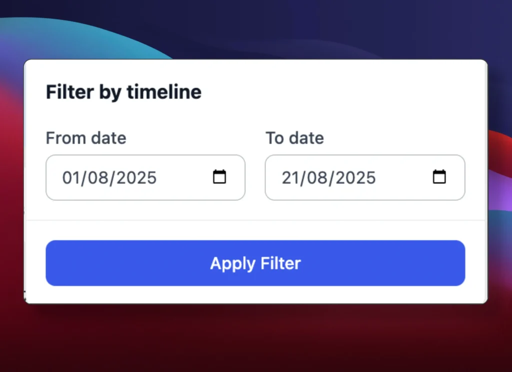 Filter by timeline