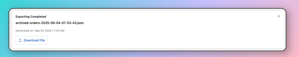 Download export order