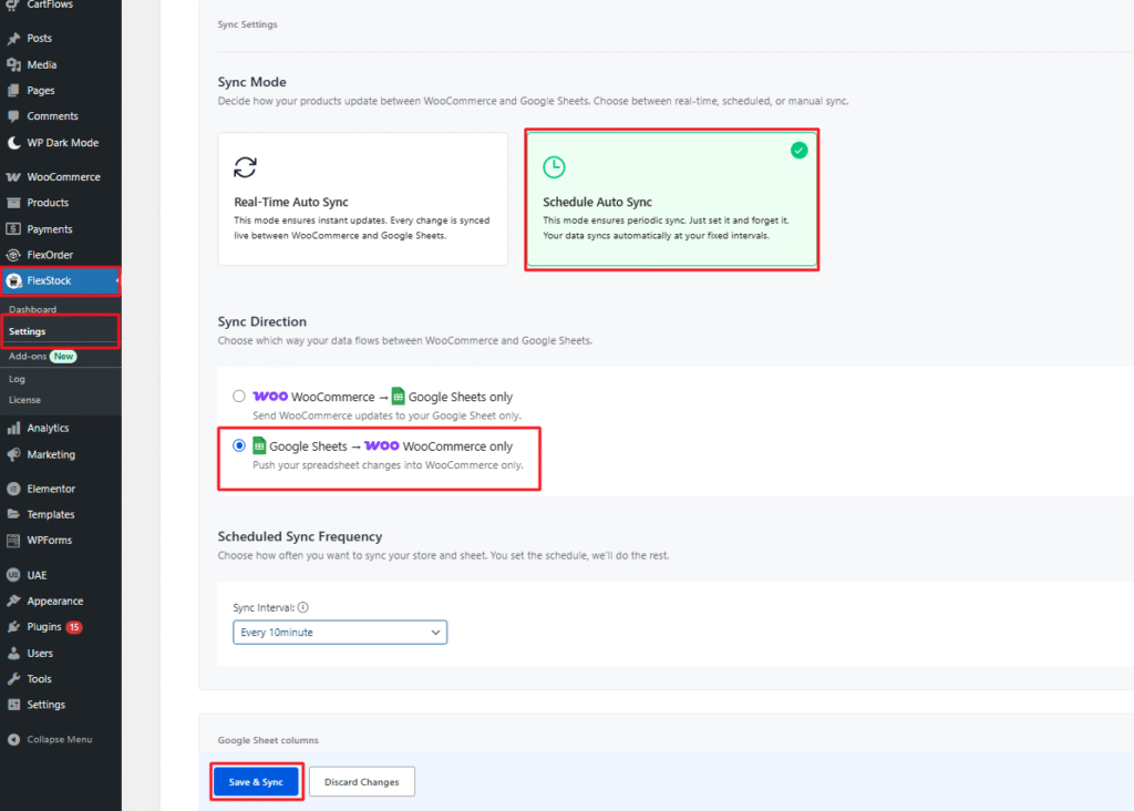 FlexStock Advanced Scheduled Auto Sync