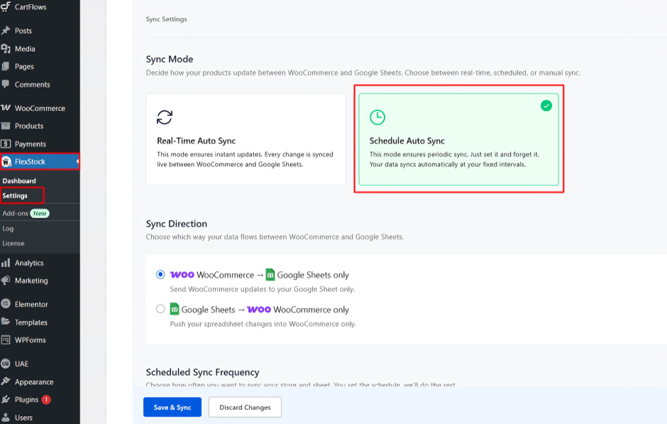 FlexStock Flexible Sync Modes