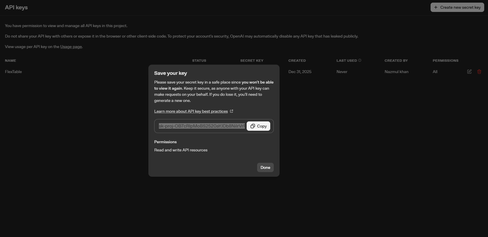 Open AI Key