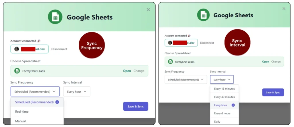 FormyChat Google sheet integration 