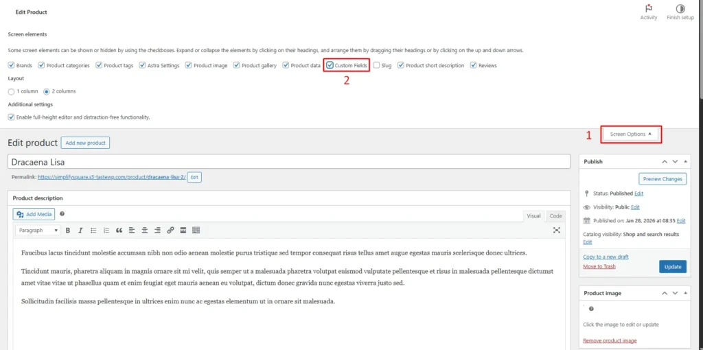 Add Custom Product Fields in WooCommerce (bulit in method)