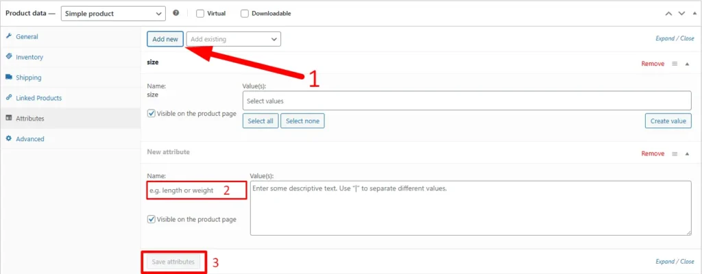 how to add custom Product Attributes