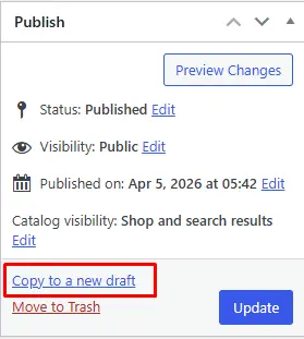 Method 2 Duplicate from Inside the Product Editor
