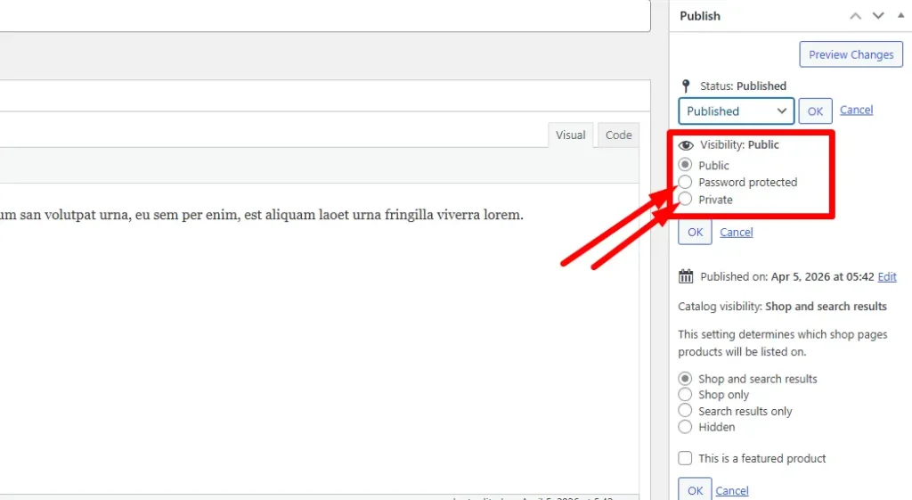 Method 3 Set the Product to Private or Password Protected