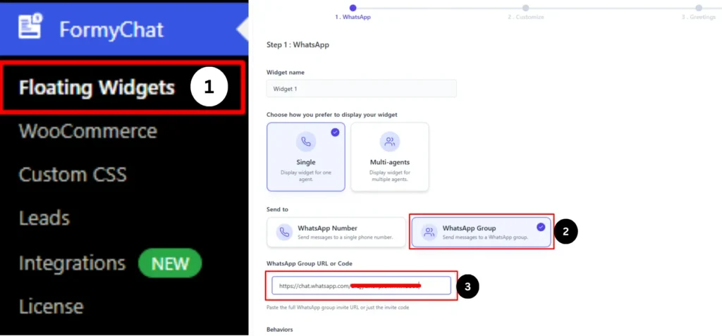 Step 2 Configure FormyChat Settings