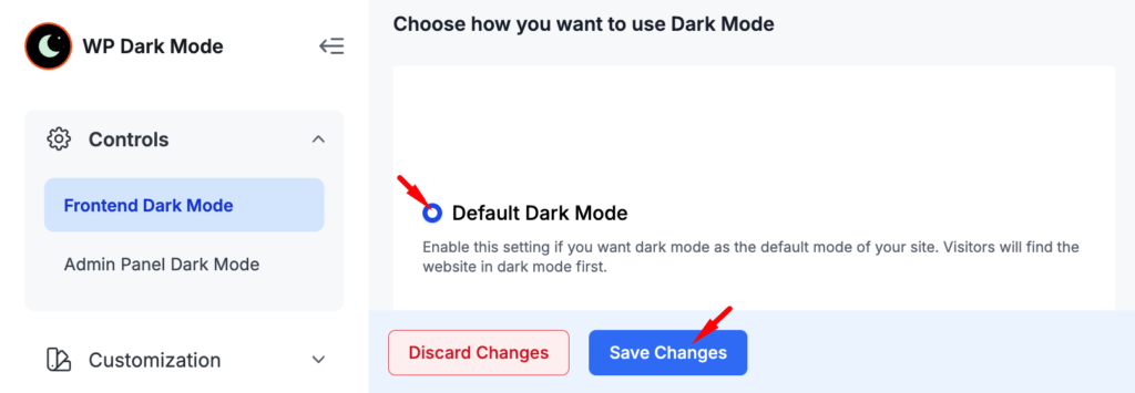 D dark settings