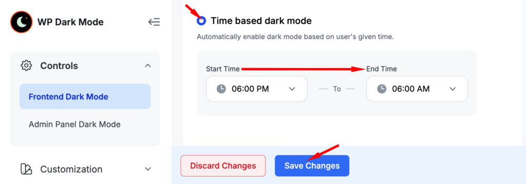 Time base settings