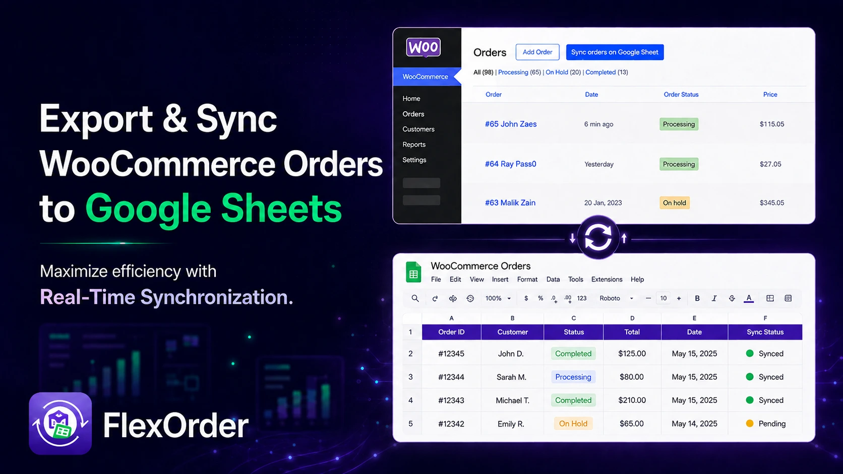 Export & Sync WooCommerce Orders to Google Sheets.